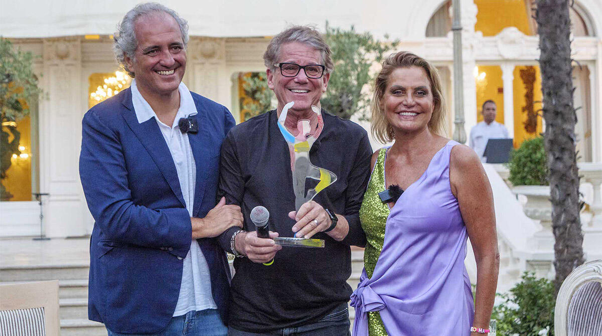 Anson "Potsie" Williams alla Terrazza della Dolce Vita - Giovanni Terzi, "Potsie" e Simona Ventura FOTO GALLINI