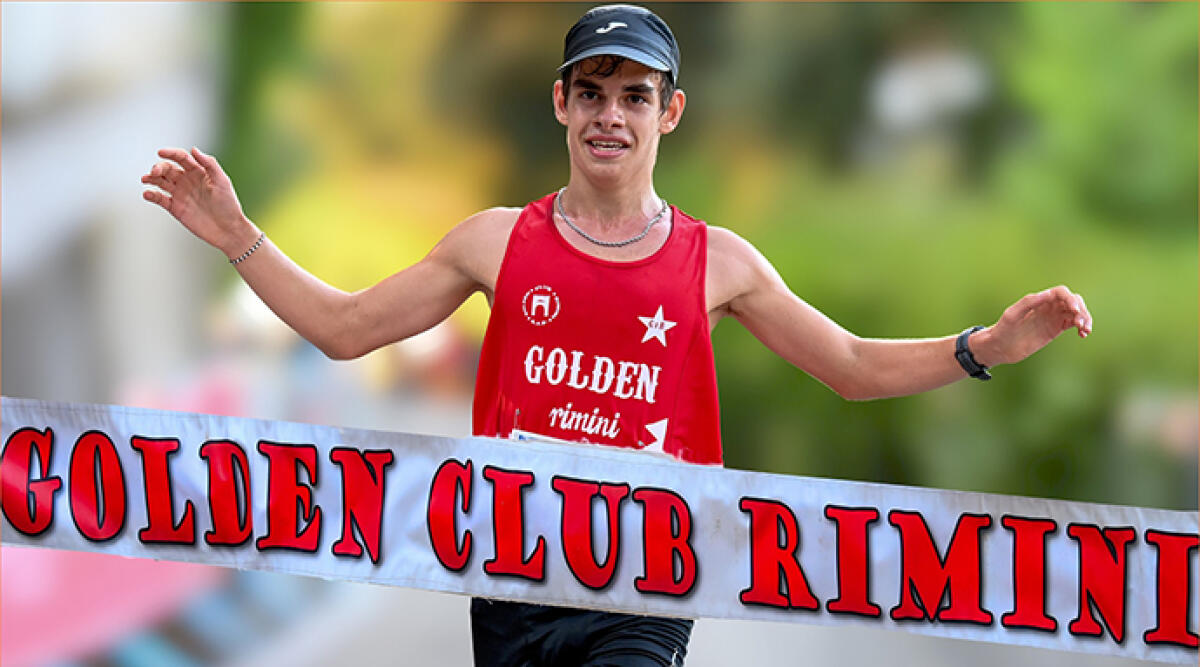 Podismo: nel Palio dell’Assunta vanno a segno Brayan Schiaratura e Elisa Crescentini - Il giovane riminese Brayan Schiaratura del Golden Club Rimini. Foto Ottavi Pamantini