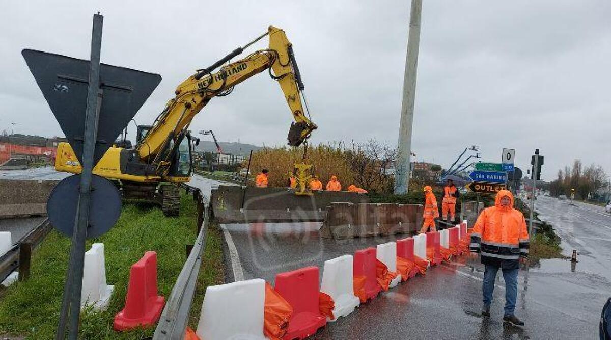 Cantieri Statale 16 e 72, si lavora sulle corsie: carreggiata ristretta per 10 giorni - Parte del cantiere sulla statale