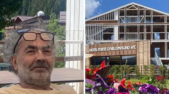 Sulla destra l’hotel realizzato da Renzo Bianchi
