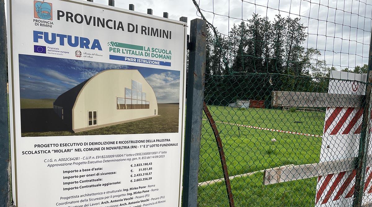 Novafeltria, al via la costruzione della nuova palestra nel cuore del paese - Lavori a Novafeltria per la costruzione della nuova palestra comunale
