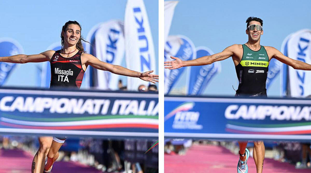 Gianluca Pozzati e Carlotta Missaglia Campioni Italiani di Triathlon Sprint a Cervia -