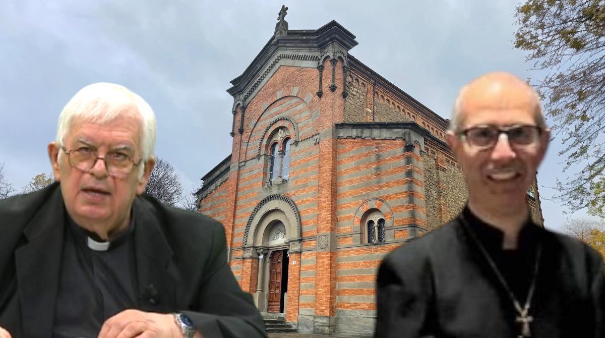 Novafeltria, cambio in parrocchia: Don Simone lascia, torna Don Elio - A sinistra Don Elio Ciccioni, a destra Don Simone Tintoni
