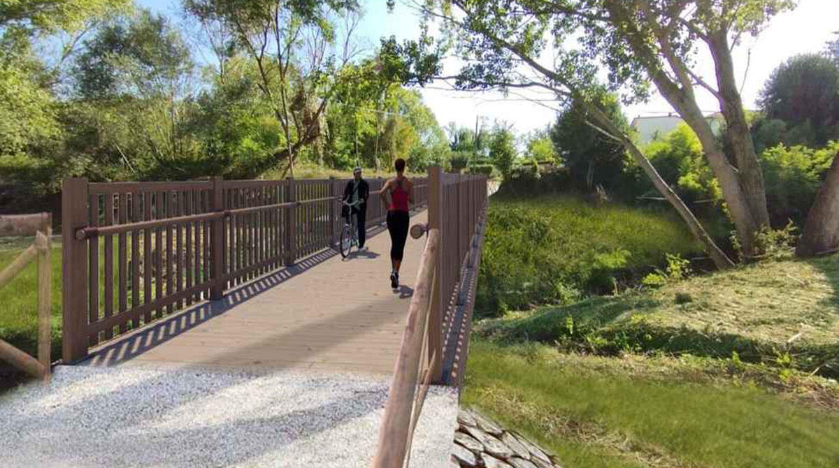 Rimini, nuovo ponte ciclopedonale sul torrente Ausa: cantiere al via a inizio 2025 - Il rendering del progetto