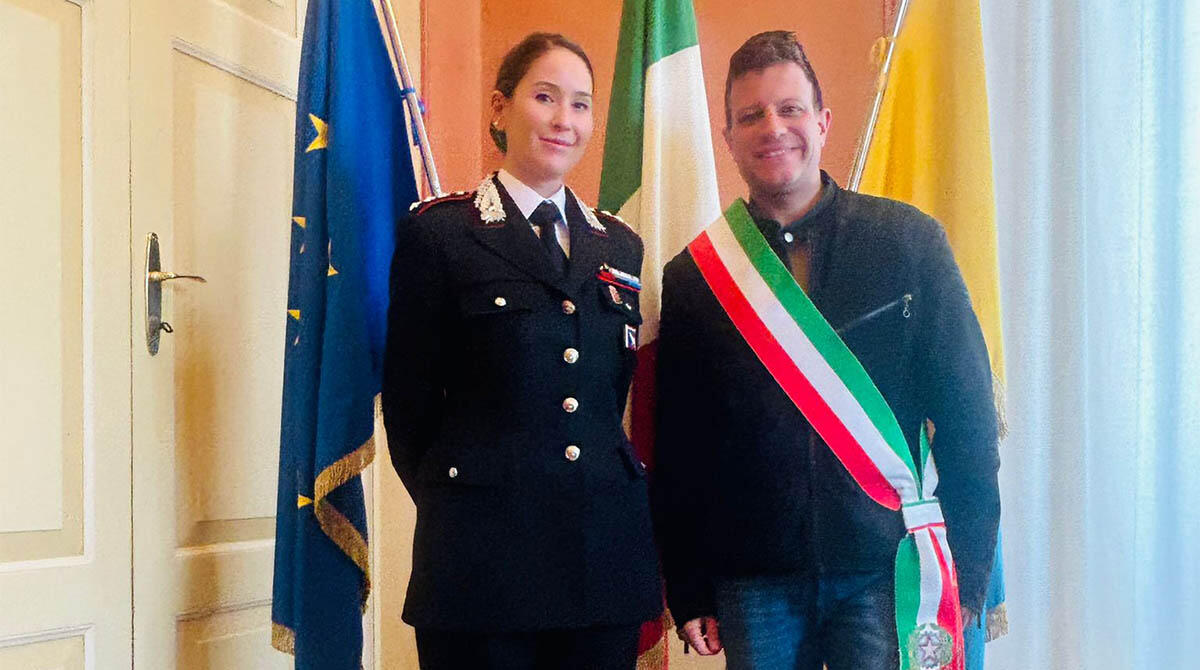 Nuovo Capitano dei Carabinieri accolta dal sindaco di Santarcangelo -