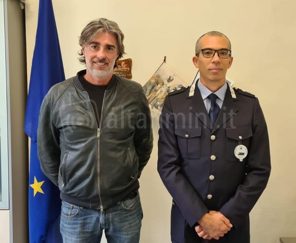 L’assessore Paganelli e l’Ispettore Fiore della Polizia Locale