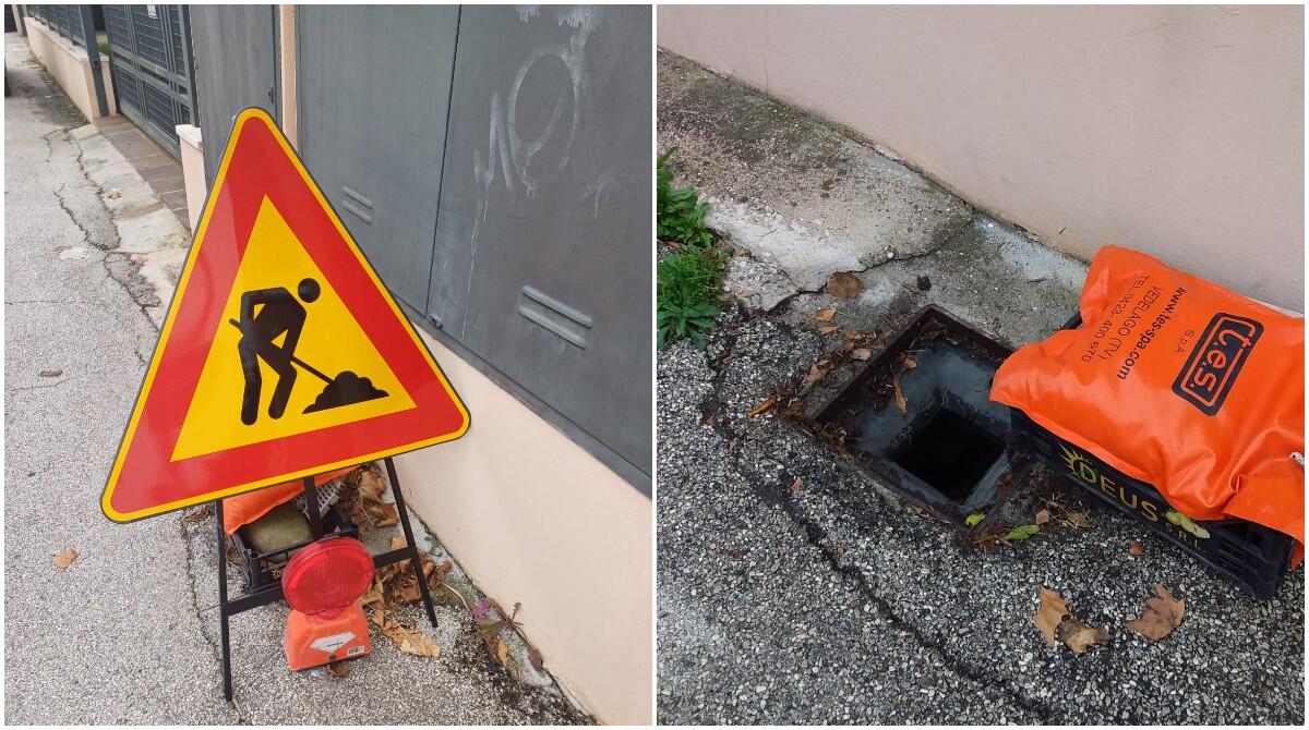 Segnalazioni dei lettori: tombino scoperto e pericoloso in via Beltramelli a Rimini - L'area di via Beltramelli segnalata dal lettore