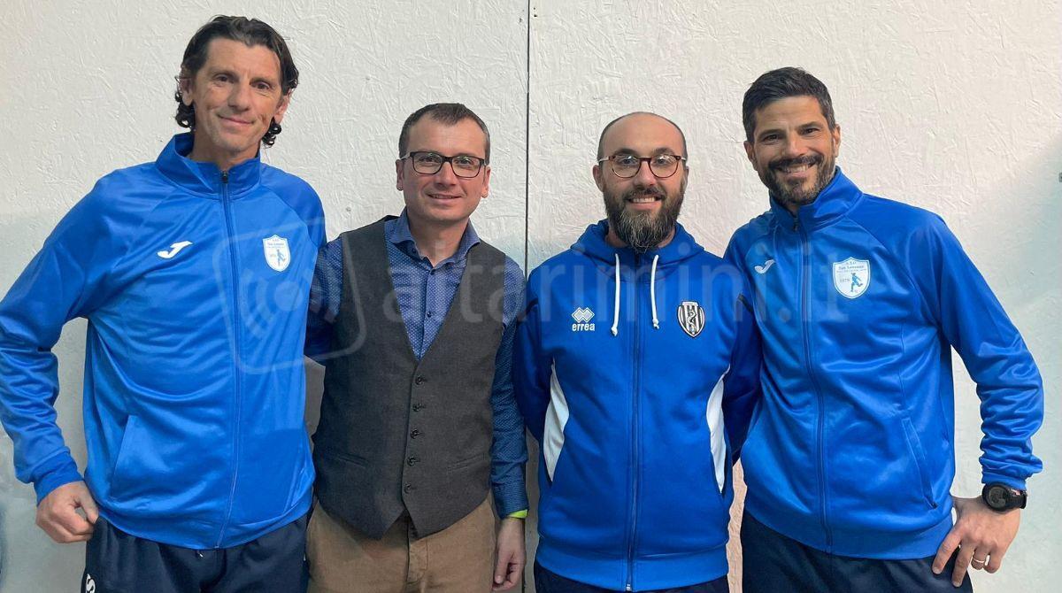 Sport e educazione: il primo incontro con lo psicologo Matteo Losito per il settore giovanile del San Lorenzo - Losito e Faro con i due responsabili Ortalli e Manzaroli