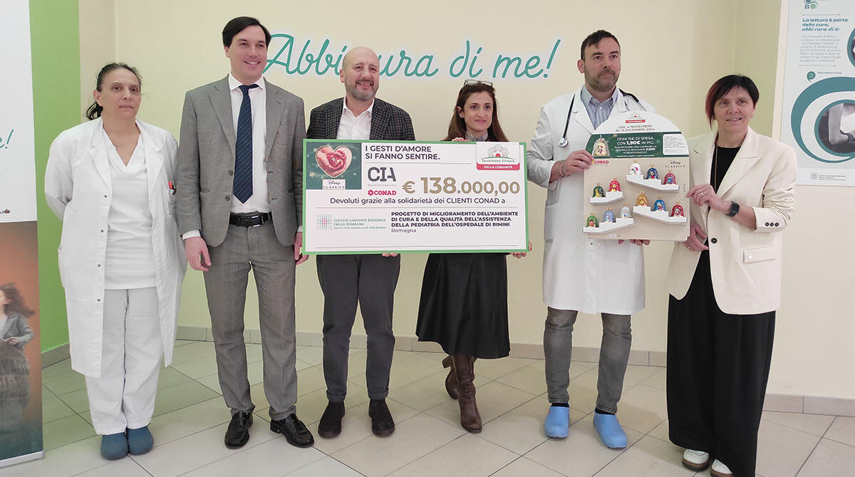 Cia-Conad dona 138.000 euro all’Ospedale di Rimini per i reparti pediatrici -