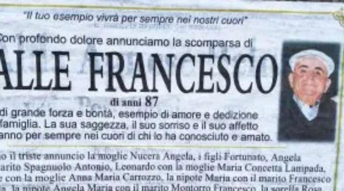 Morto don Ciccio Valle, storico boss della ‘ndrangheta: i figli lo ricordano come 'Uomo di forza e bontà' -