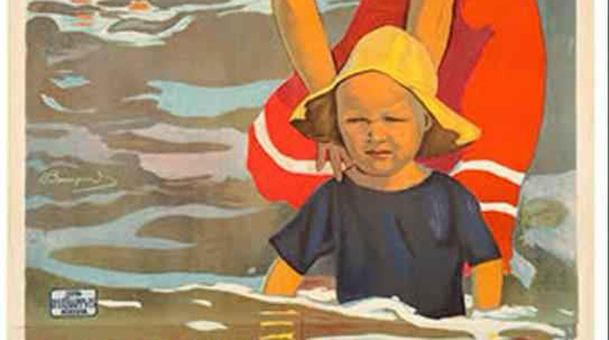 Tesoro ritrovato: manifesto storico del Grand Hotel di Rimini torna "a casa", nella collezione Catrani - Un particolare del manifesto