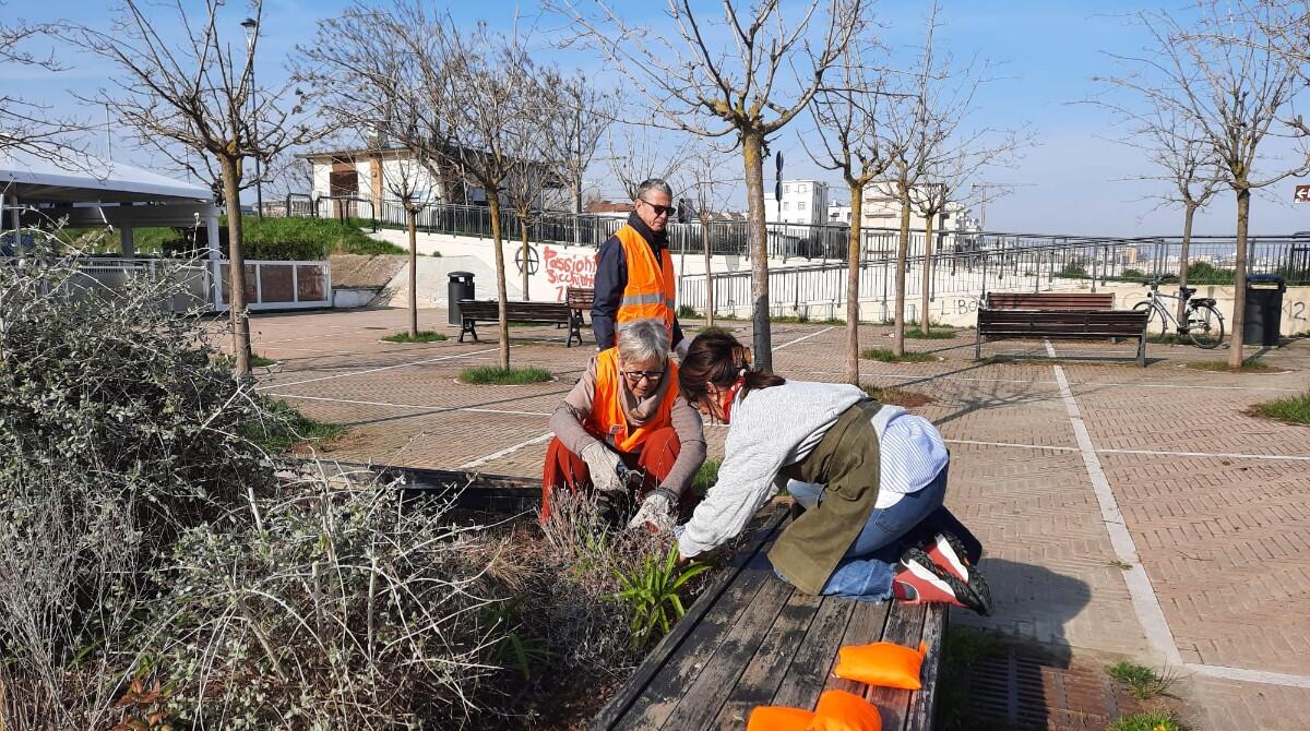 Rimini sempre più verde grazie alle giardiniere civiche e ai Civivo - Le giardiniere civiche all'opera