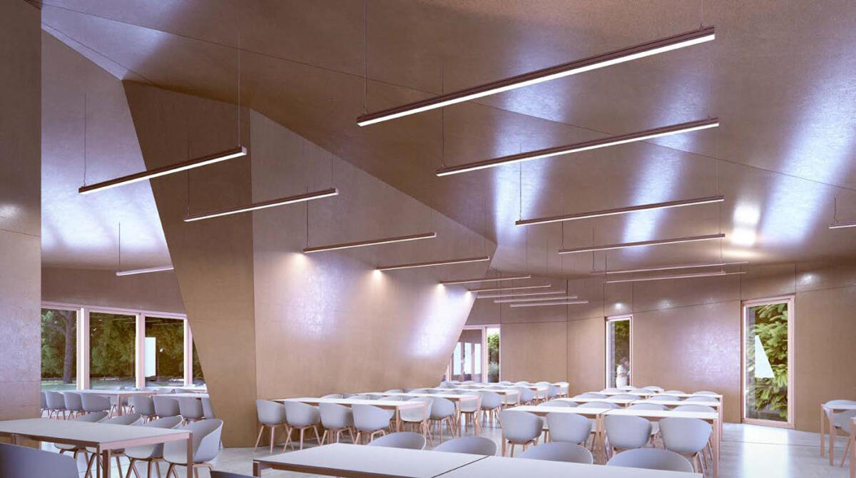 Pnrr, a Rimini cantieri puntuali: "32 progetti per migliorare qualità urbana e servizi" - Rendering della nuova mensa della scuola Flavia Casadei
