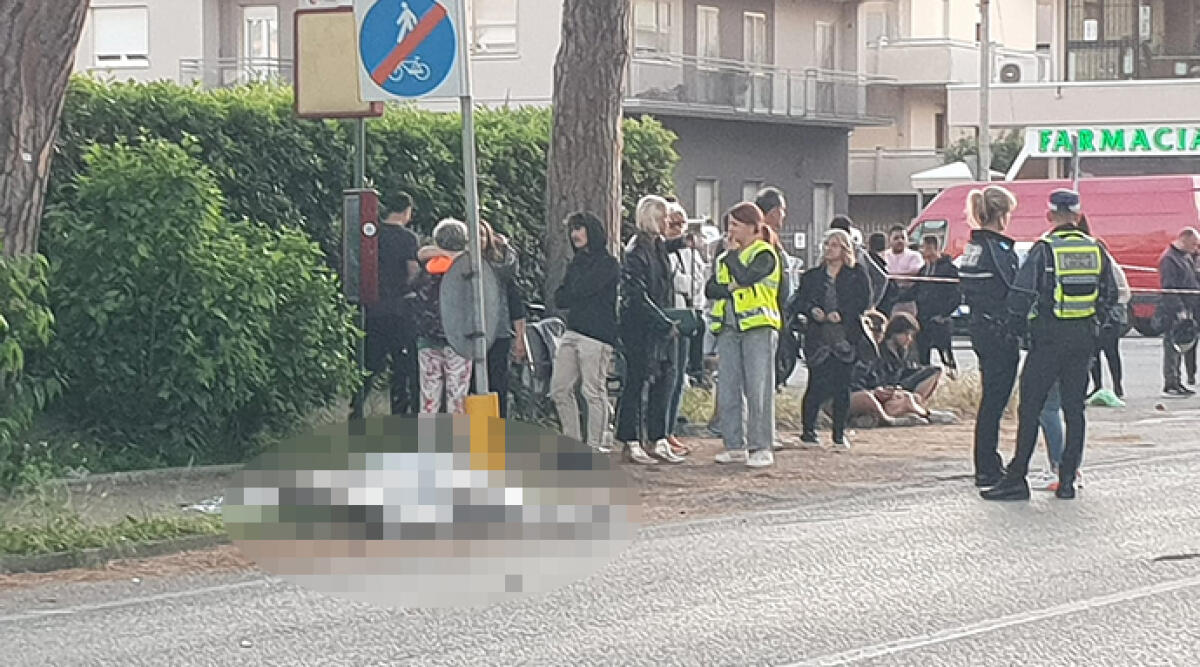 Incidente mortale a Riccione: motociclista 58enne deceduto dopo aver investito un pedone - Il luogo dell'incidente