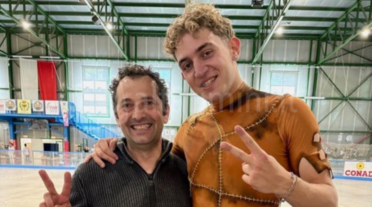 Marco Perrotti è campione regionale: oro per il Pattinaggio Riccione - Marco Perrotti con l’allenatore Lucio Ronci