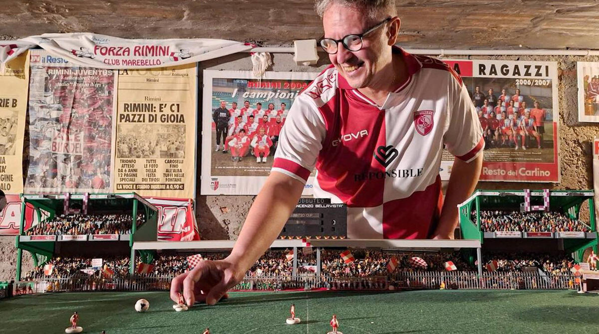 Max Croatti: il campione riminese corona il sogno di giocare per il Rimini con il Subbuteo - Max Croatti