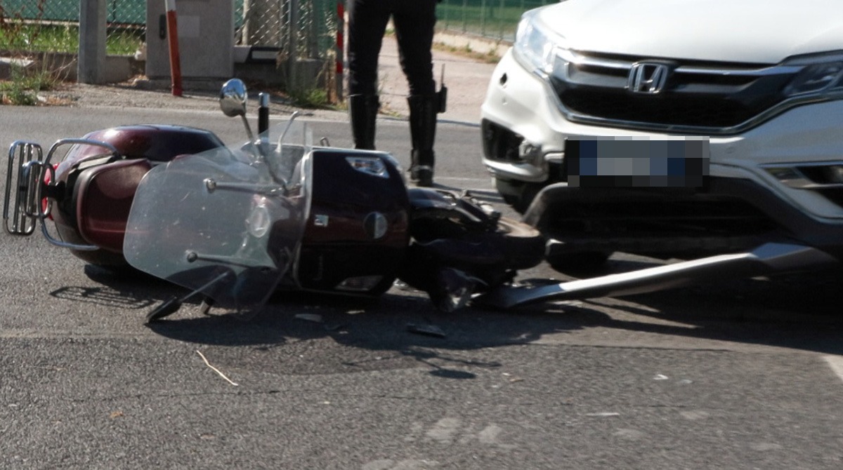 Paura per uno scontro tra auto e scooter sulla Marecchiese a Vergiano - Il luogo dell'incidente