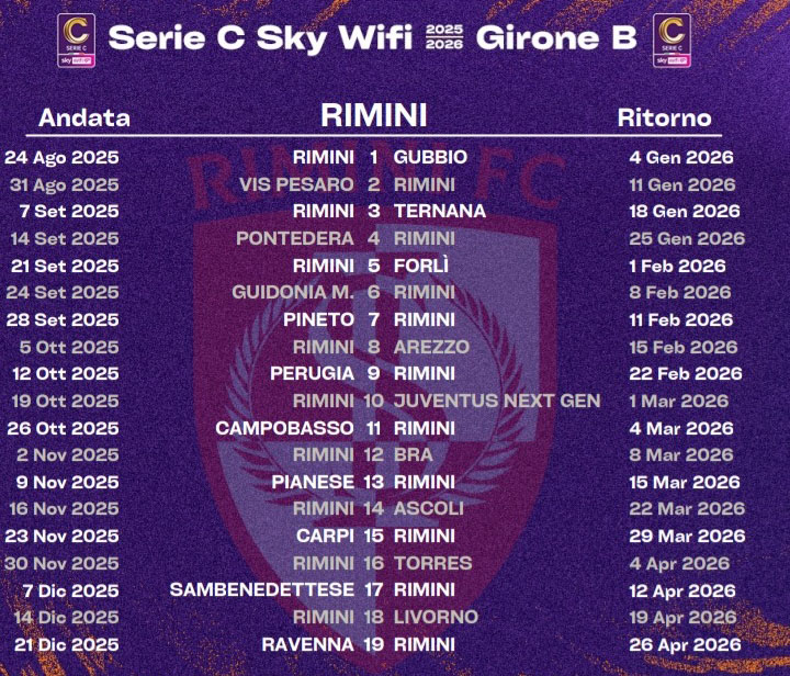 Calendario Rimini