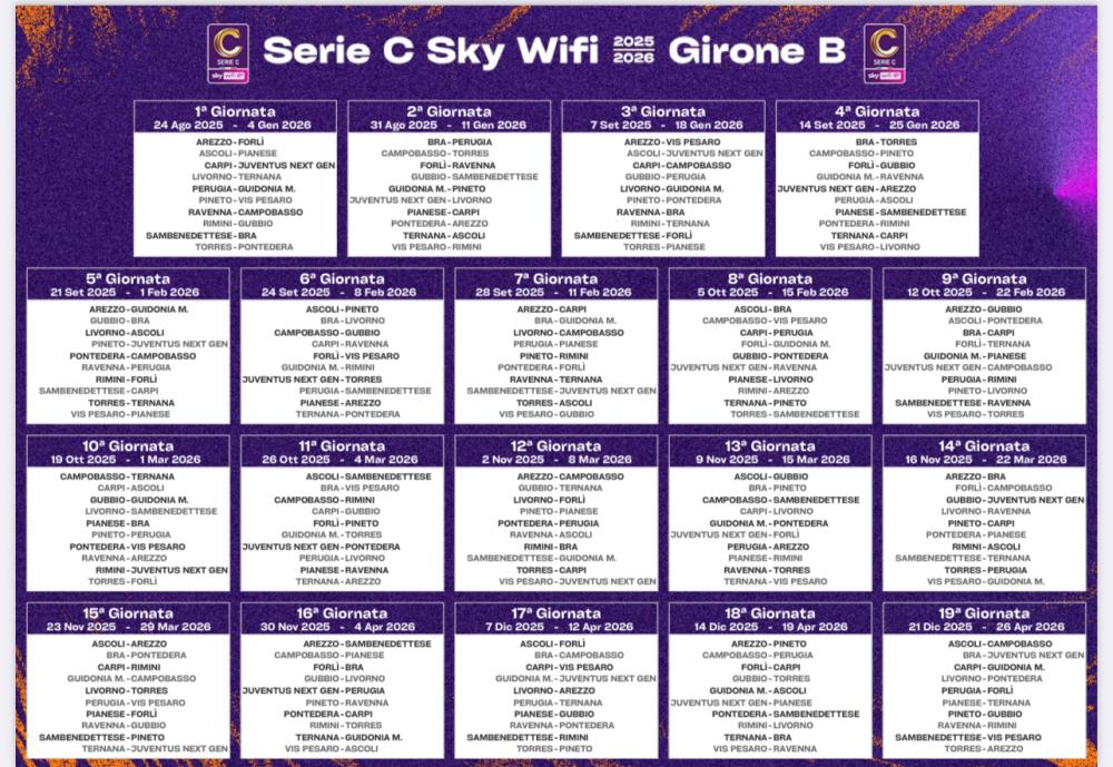 Il calendario completo