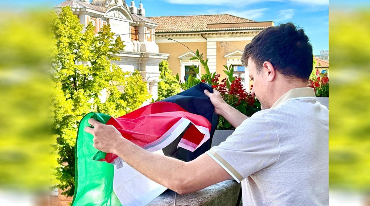 Il silenzio uccide: Santarcangelo espone la bandiera palestinese in Municipio - 