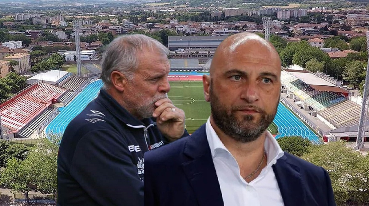 Rimini, con Braglia confermata la difesa a 3? Come potrebbe giocare la formazione biancorossa - Da sinistra Piero Braglia e il ds Luca Nember
