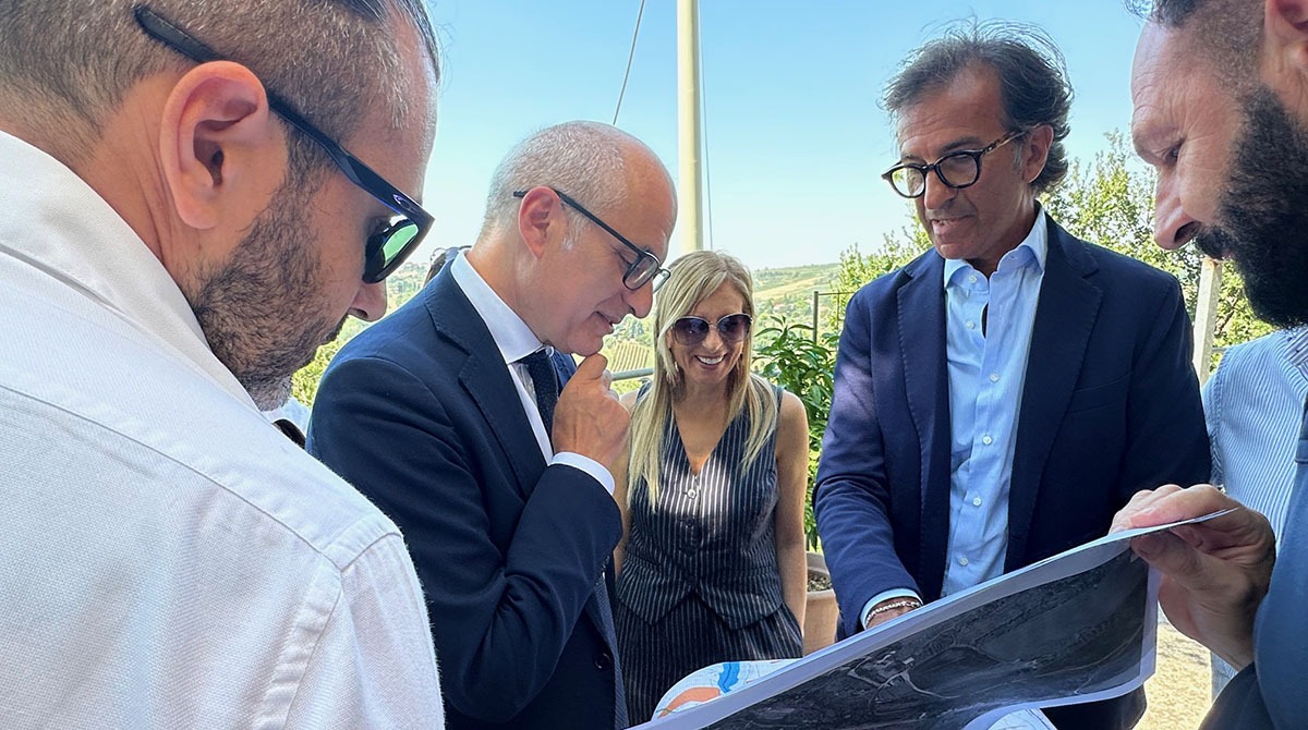 Coriano, il Commissario Curcio in visita per la frana di Cavallino e la messa in sicurezza del territorio -