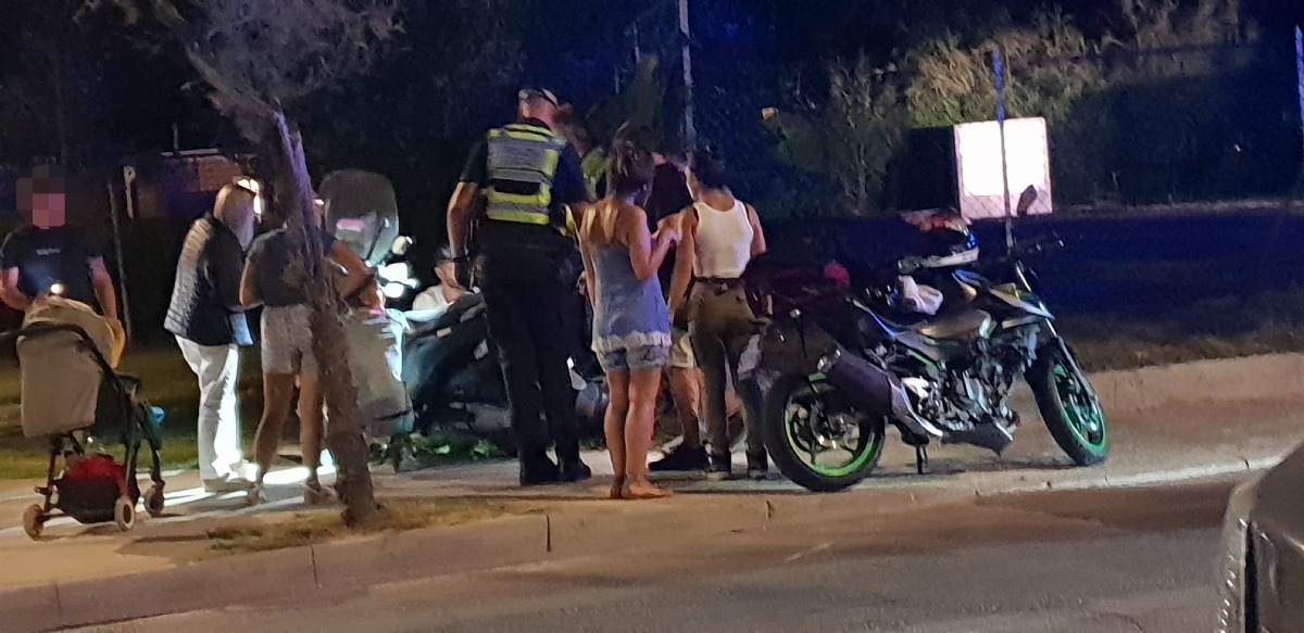 Riccione: scontro tra uno scooter e una moto, in ospedale i rispettivi conducenti - Il luogo dell'incidente