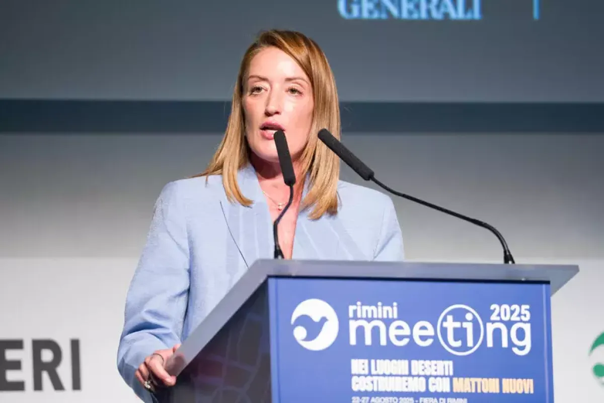 Metsola al Meeting di Rimini: “Draghi ha ragione, lo status quo non basta. L’Europa deve cambiare” - © Ansa Dorin Mihai/Pasquale Bove