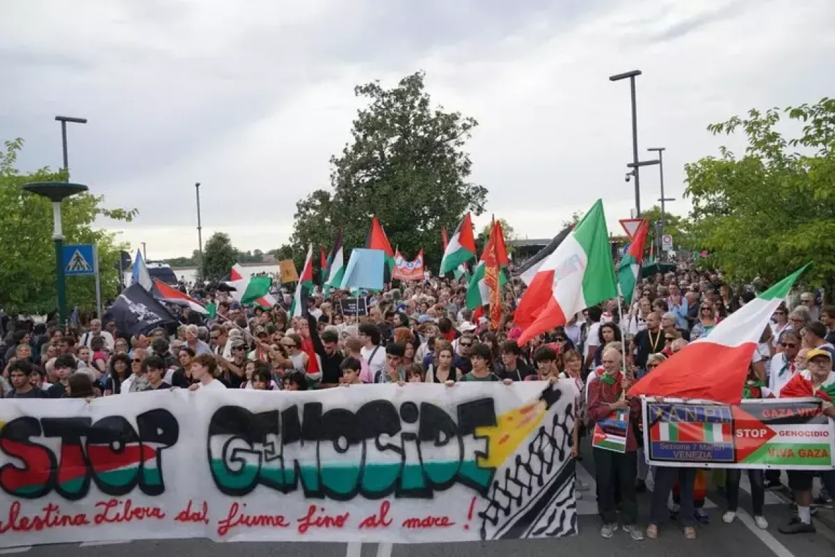 Lido di Venezia blindato per il corteo pro-Palestina - © Ansa