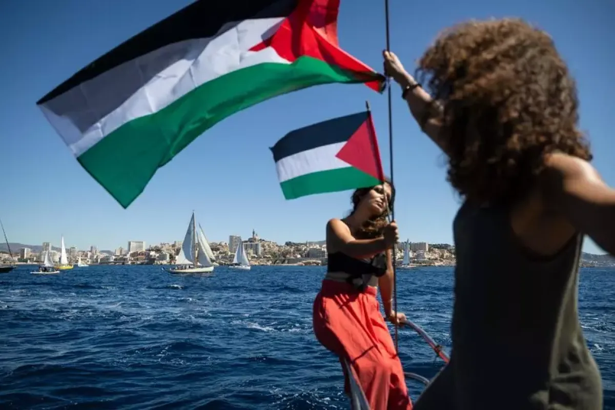 Ben-Gvir contro la Flotilla: “Per noi siete terroristi” - Una imbarcazione di Global Sumud Flotilla © Ansa/Afp