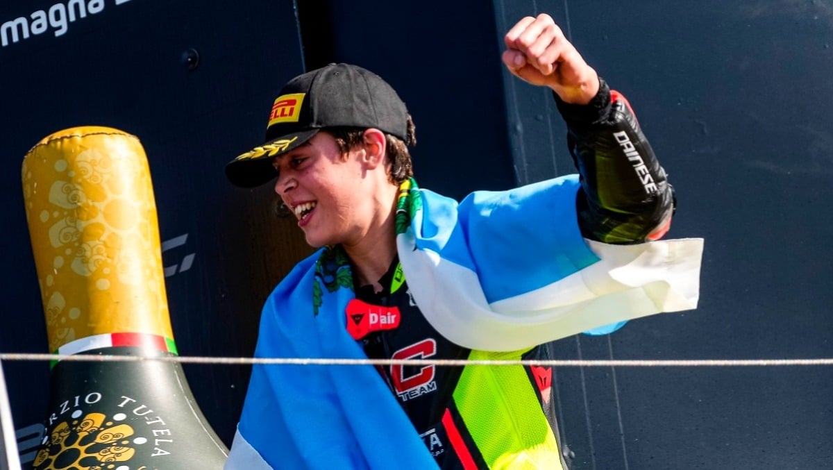 Misano, l'aria di casa esalta il sammarinese Tesini: primo podio nel Fim JuniorGp - Gabriel Tesini