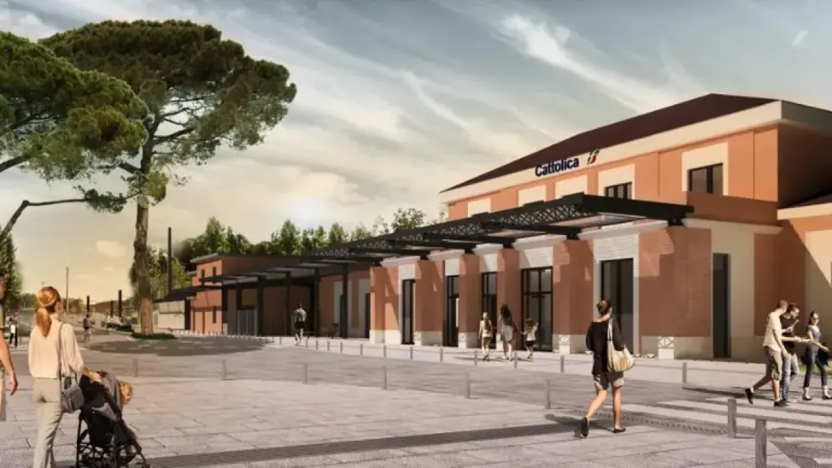 Cattolica, lavori per una moderna stazione ferroviaria: il cantiere si concluderà entro giugno - Render della stazione di Cattolica