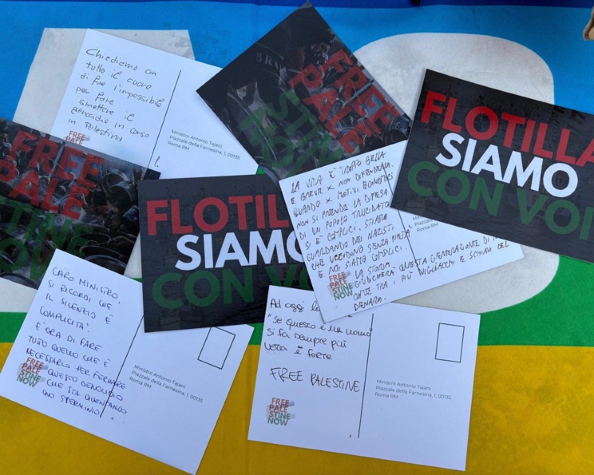 Dal GAZAbo di  Santarcangelo centinaia  di cartoline ‘Flottilla siamo con te’  - 