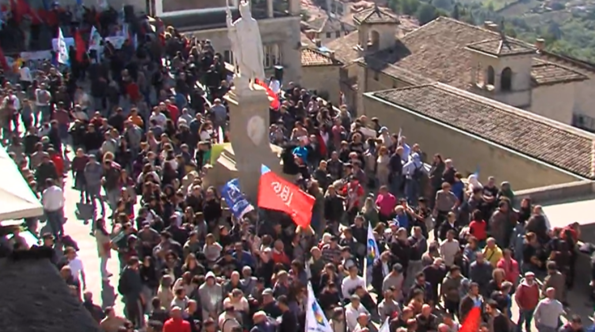 “Non vogliamo briciole”: in 8mila a San Marino contro la riforma fiscale - Fermo immagine San Marino Rtv