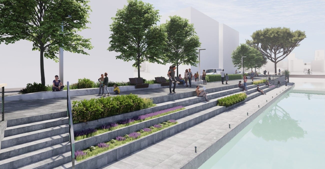 Riccione, una nuova e più bella passeggiata per il portocanale: via libera ai lavori in viale Parini - Rendering del nuovo Viale Parini di Riccione