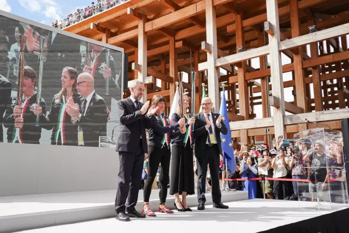 Chiuso il Padiglione Italia a Expo 2025 Osaka: passaggio di testimone verso Milano-Cortina 2026 - © Ansa