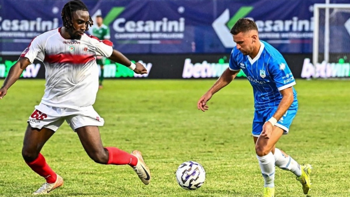 Rimini, sparito un rigore nella trasferta di Campobasso: Boli, "Era clamoroso" - Jordan Boli nella gara con il Pineto
