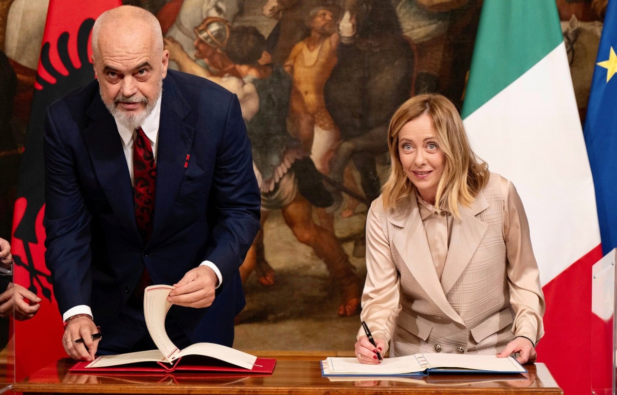 "Protocollo migranti con l'Albania va avanti": Premier Meloni riceve Edi Rama - Il premier albanese Rama e la premier Meloni ANSA