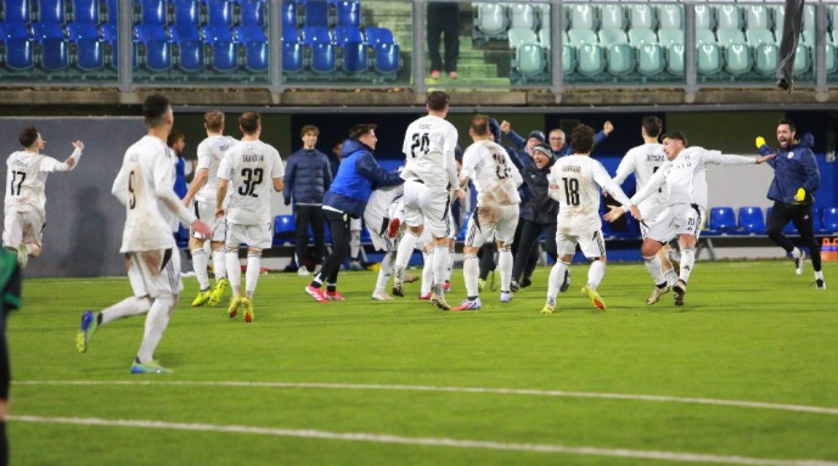 Calcio RSM, Guidi beffa il Tre Fiori nel recupero (2-2) - La Fiorita esulta (foto FSGC/Novelli)