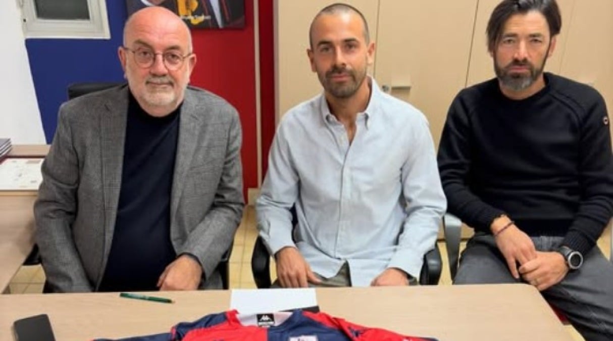 Calcio C, ufficiale: Filippo D'Alesio mister della Sambenedettese - D'Alesio al centro tra il presidente Massi ed il ds De Angelsi