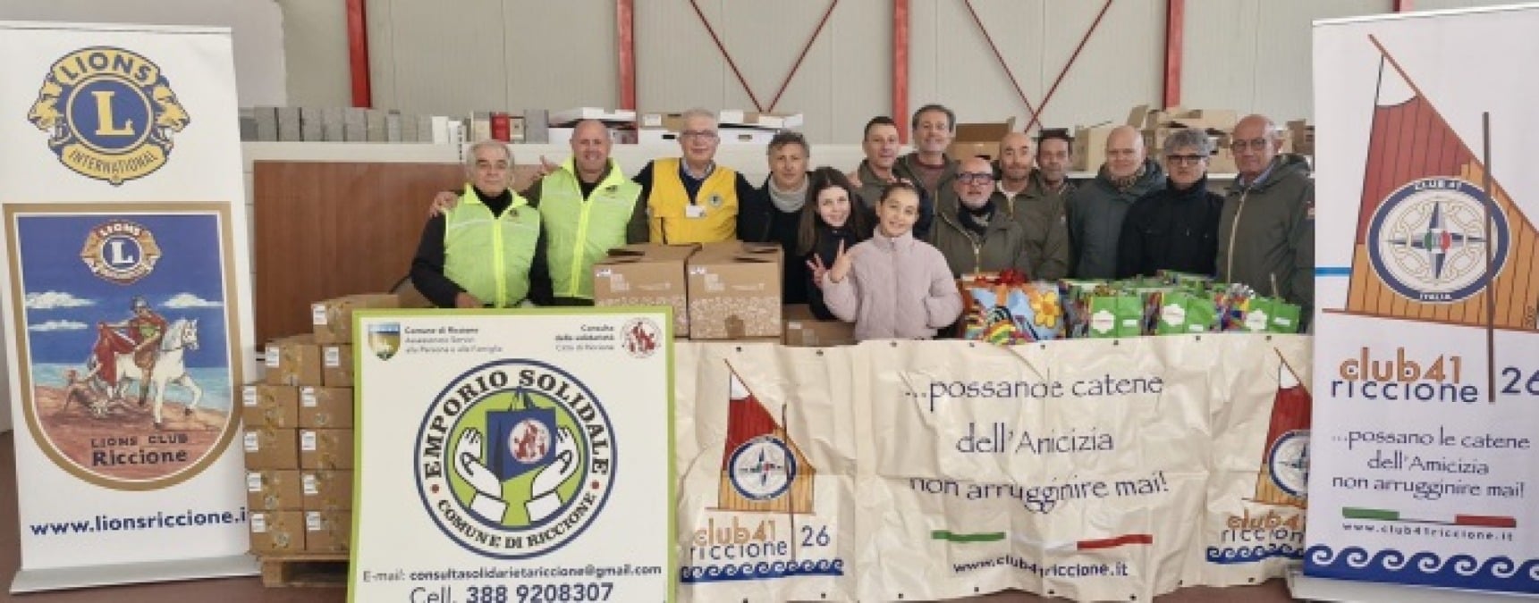 Lions Club e Club 41 di Riccione donano oltre 100 pacchi alimentari - 