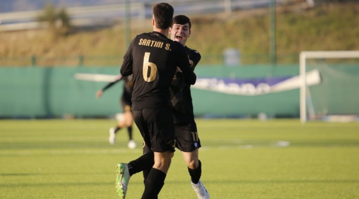 Calcio RSM, Juvenes Dogana ancora a caccia di punti play-off - L'esultanza di Stefano Sartini