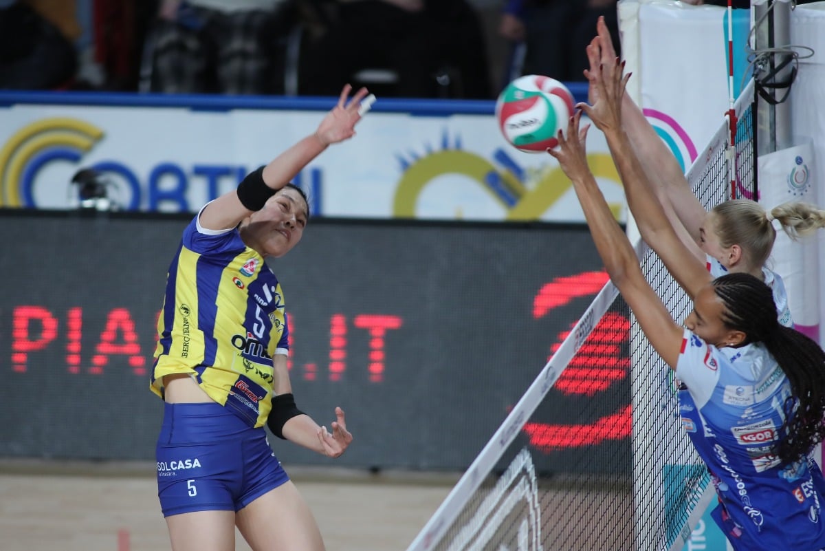 Volley A1 femminile, Omag-MT ko a Novara (3-1) - Zhuang in azione