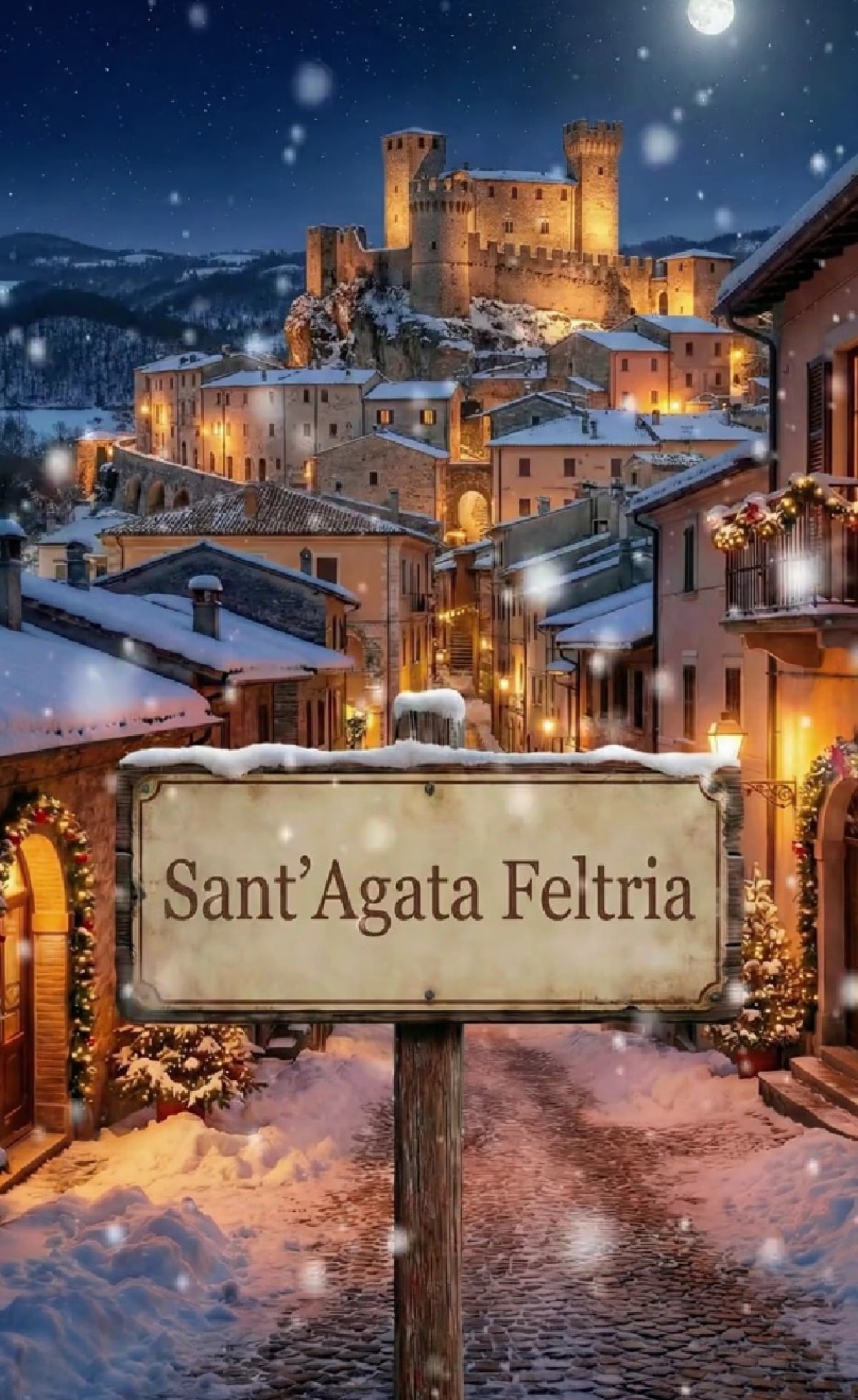 Sant’Agata Feltria nel video natalizio di Gerry Scotti - Un fermo immagine del video