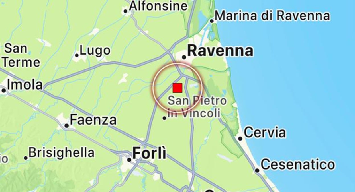 Terremoto in Romagna: scossa di magnitudo 4.4 nel Ravennate, avvertita distintamente anche a Rimini - Scossa di 4.4 nel ravennate