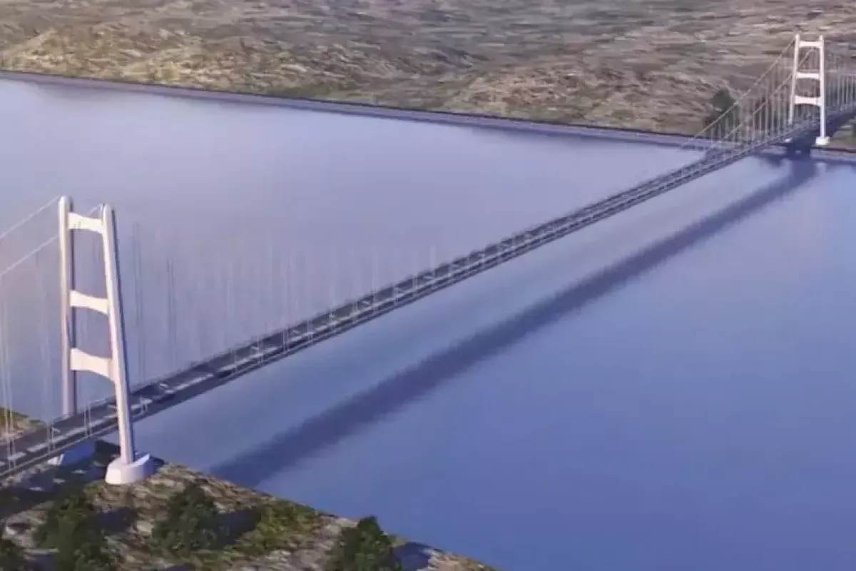 Ponte sullo Stretto, Salvini accelera: “Lavori al via entro l’anno” - Rendering ponte sullo Stretto di Messina