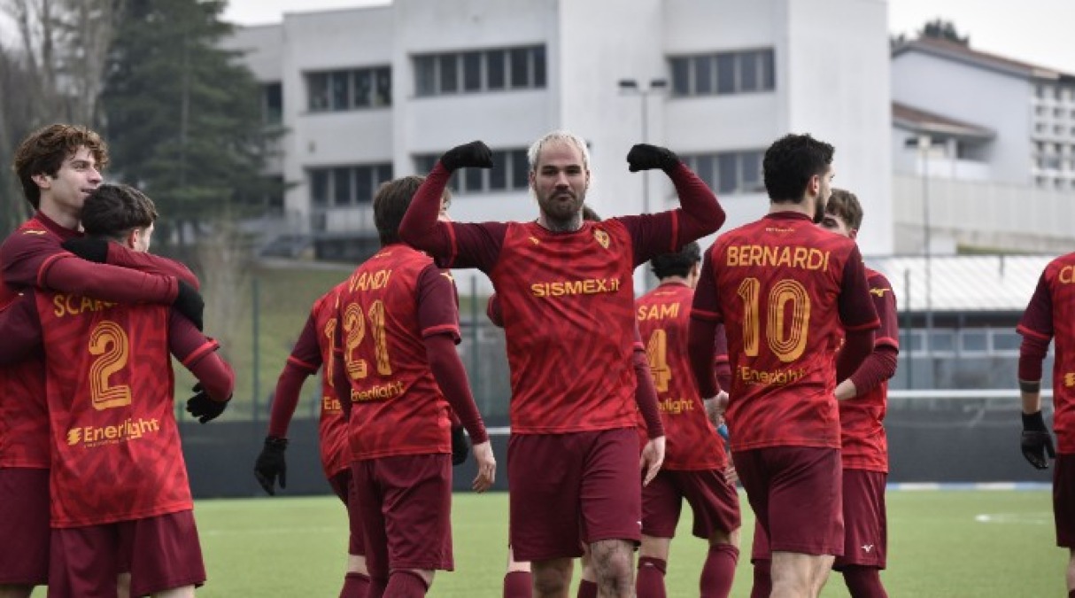 Calcio RSM, il Tre Fiori vola a +5. Il Fiorentino piega il Domagnano - L'esultanza del Tre Fiori