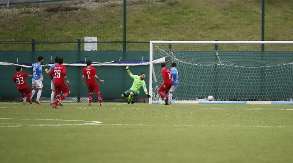 Calcio RSM, La Fiorita: hurrà di misura contro la Juvenes Dogana (2-1) - Una fase di Pennarossa-Tre Penne (foto FSGC/Montanari)
