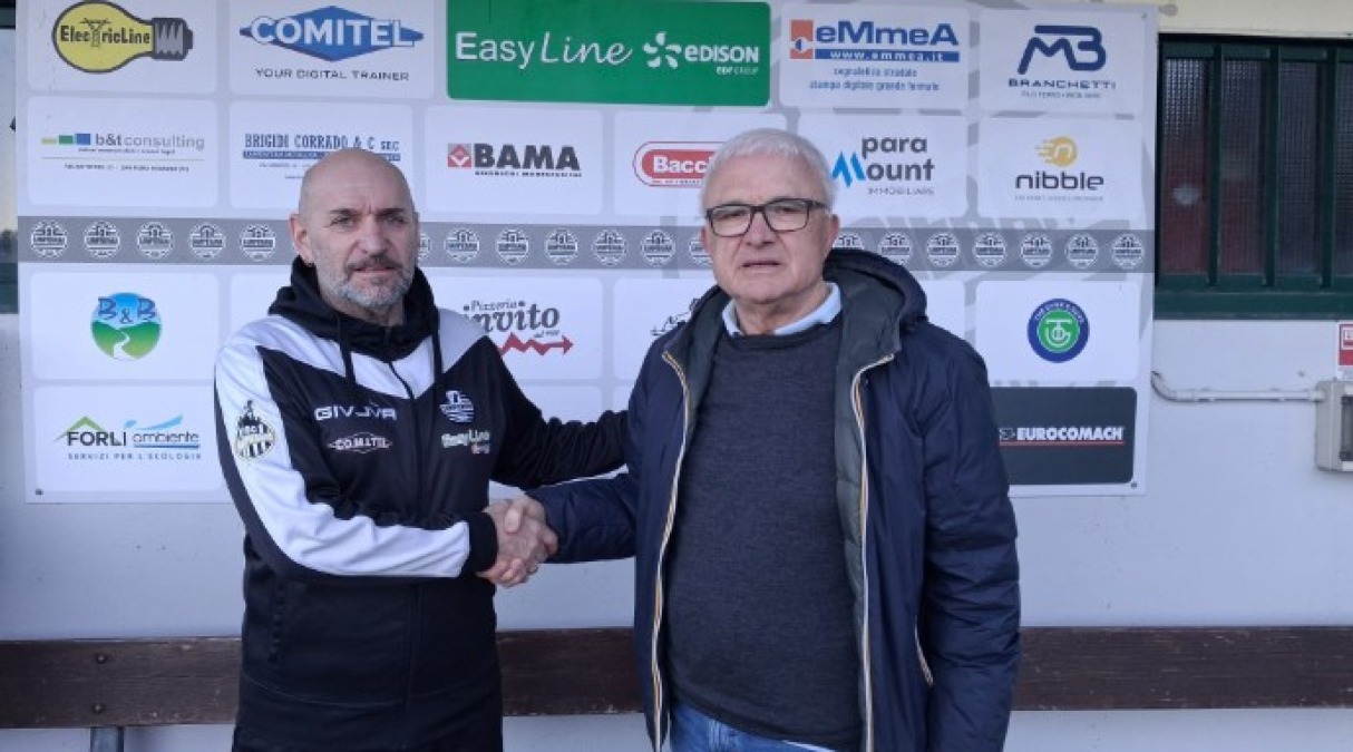 Calcio Eccellenza, Sampierana: il nuovo mister è Davide 'Momo' Montanari - Momo Montanari ed il presidente Oberdan Melini