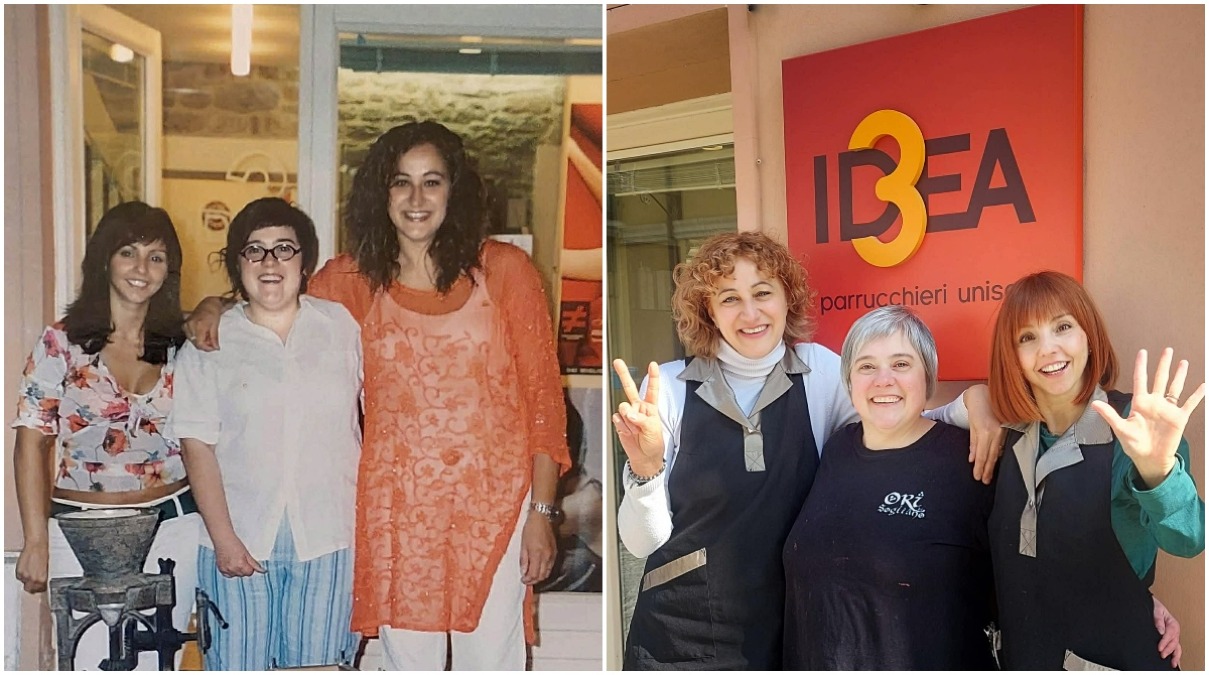 Tre parrucchiere e un sogno lungo 25 anni: il salone di Novafeltria festeggia il traguardo - Loretta, Federica e Elena: ieri e oggi